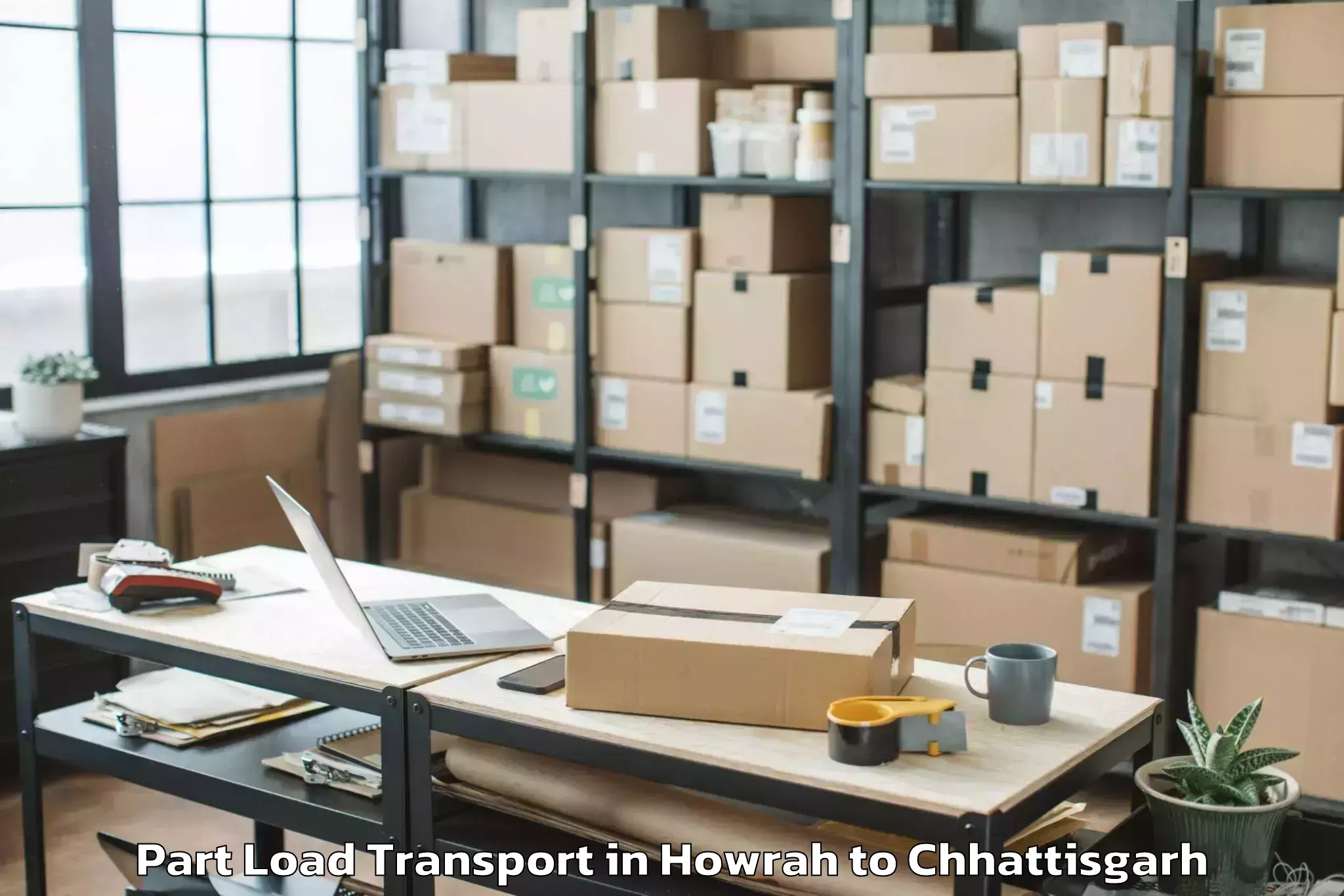 Leading Howrah to Ramanuj Ganj Part Load Transport Provider